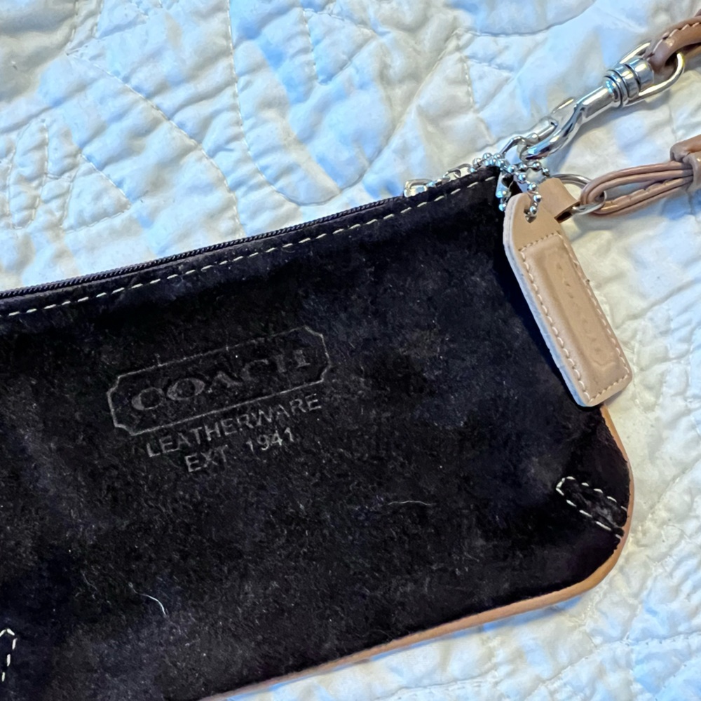Coach Brown Suede Wristlet